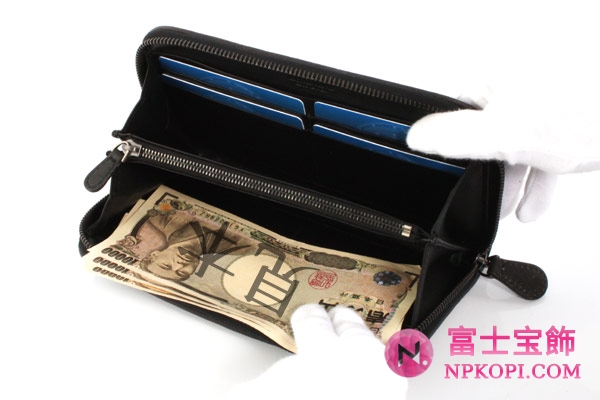 ボッテガヴェネタ カーフレザー【ツヤ加工】 長財布 ダークグレー 114076VK8731370  【2011年秋冬新作】